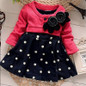Cotton Baby Girls Toddler Dresses Party 2017 New Autumn Sleeve Polka Dot Princess Tutu Bow Girls Dress Children Clothing hsp029