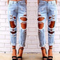 Hole Ripped Jeans Women Pants Cool Denim Vintage Pencil Jeans For Girl Apparel Boyfriend Mid Waist Casual Pants Female
