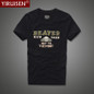 2017 New YiRuiSen brand men short sleeve t shirt 100% cotton o-neck fashion Patch t shirt men summer clothing casual top tees