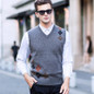 2017 New Wool Vest Male Thick Knitting Sleeveless Pullover Waistcoat V-Neck Collar Winter Fashion Smart Casual Sweaters Vest