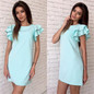 AZZPL 2017 Womens Summer Style Sexy Backless Beach shirt dress Red Green O-neck short sleeve Mini Party Club Dresses Vestidos