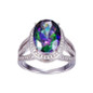 Oval 10.2 ct Natural Stone Rainbow Topaz Gemstone Ring For Women