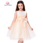 Grace Karin First Communion Dresses For Girls Light Orange Sleeveless Kids Flower Girls Dresses Princess Wedding Pageant Dress