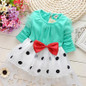 Dresses Kids Baby Toddler Girls Clothing Princess Long Sleeve Bow Polka Dot Cute Party Girl Summer Dress