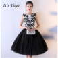 It's YiiYa Sexy Sleeveless Flowers Backless Lace Up Dinner Dress Cocktail Dresses Knee Length Formal Dress Party Gown LX050