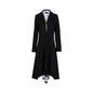 IRISIE Apparel Black Asymmetrical High Low Longline Coat Autumn Casual Loose Female Trench Coat V Neck Ruched Hem Women Trench