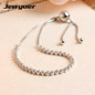 925 Sterling Silver jewelry Sparkling Strand Bracelet for Women Fit Charms Beads Diy Fine Jewelry Jewyuer bracelet bangle YL056