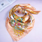 90CM X 90CM High Quality Ladies Fashion Soft Wrap Floral scarf Ladies Shawl Silk Scarf Scarves Square Scarf Female Oblong Ma073