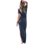 Maxi dress V neck split women summer long dress