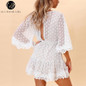 Lily Rosie Women's White Lace Mini Dress - Summer 2018 Style