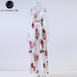 Lily Rosie Girl White Floral Deep V Neck Maxi Summer Dress