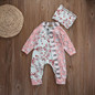 Adorable Floral Newborn Baby Girls Romper Set with Hat - Trendy Autumn Jumpsuit and Sunsuit Outfits