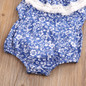 Adorable Floral Newborn Baby Girl Romper – Summer 2023 Blue and White Porcelain Jumpsuit Outfit – Cute Sunsuit One-Piece for Kids