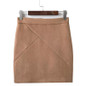 FinalFit High Waisted Pencil Women Skirt Suede Tight Bodycon Sexy Mini Short Skirt