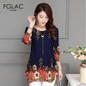 FGLAC Women blouses shirt Fashion Casual loose printed chiffon blouses 2017 Summer plus size women tops