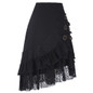 Steampunk Skirt Womens Sexy Black Ruffles With Lace Skirts Victorian Gothic Clothing Gypsy Hippie Vintage High Low Skirt 2017
