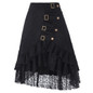 Steampunk Skirt Womens Sexy Black Ruffles With Lace Skirts Victorian Gothic Clothing Gypsy Hippie Vintage High Low Skirt 2017