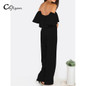 CUYIZAN Women off shoulder jumpsuit romper Sexy short sleeve bodysuit rompers womens jumpsuit Wide legs Playsuit Overall Macacao