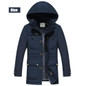 UNCO&BOROR MID-Long warm Winter Men brand Clothing Outwear Casual Jacket And coats fleece Cotton Parka Male coat size M~4XL