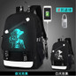Anime Luminous Anti-Theft Backpack Daypack Shoulder SchoolBag USB Charger