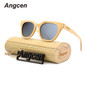 Angcen 2017 New fashion Products Men Women Glass Bamboo Sunglasses au Retro Vintage Wood Lens Wooden Frame Handmade ZA22