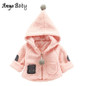 AmyaBaby Baby Girl Winter Jacket Long Sleeve Thick Warm Coat Hooded Newborn Baby Girl Coat Infant Girl Christmas Cute Outerwear