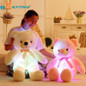 BOOKFONG 50cm Creative Light Up LED Teddy Bear Stuffed Animals Plush Toy Colorful Glowing Teddy Bear Christmas Gift for Kids