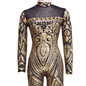 Blue Rompers Womens Jumpsuit Romper Sexy Gold Geometric Tattoo Sequin Jumpsuit Women Long Sleeve Sequined Women Bodysuit Catsuit