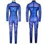 Blue Rompers Womens Jumpsuit Romper Sexy Gold Geometric Tattoo Sequin Jumpsuit Women Long Sleeve Sequined Women Bodysuit Catsuit