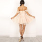 2017 new fashion women sexy lace dresses off the shoulder dress ladies Elegant Vintage neckless party dress