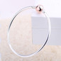 Authentic 925 Sterling Sliver Bangle Rose Gold Clasp Clip Basic Bracelet Bangle Fit Women DIY Bead Charm With Logo
