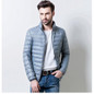 Aolamegs Men Winter Down Jacket Ultralight Thin White Duck Down Coat Solid Color Feather Jackets Male Windproof Warm Outwear 3XL