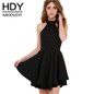 HDY Haoduoyi 2017 Summer Women A-line Dress Fashion New Halter Backless Vestido Sexy Off Shoulder Mini Party Dress