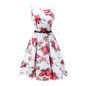 Kostlich Summer Dress Women Retro Cotton Floral Print 50s 60s Vintage Dress With Belt Sleeveless Elegant Party Dresses Sundress