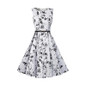 Kostlich Summer Dress Women Retro Cotton Floral Print 50s 60s Vintage Dress With Belt Sleeveless Elegant Party Dresses Sundress
