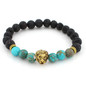 Lava Stone Onyx 2016 New Buddha Bracelets For Women Gold Lion Jewelry Black Yoga bracelet Men Mujer Pulseras bracelets bangles