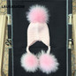 LAURASHOW Winter Kids Real Mink Raccoon Fur Ball Pompoms Hat Children Knitted Girls Boys Warm Cap Baby Beanies Wool