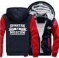 Dropshipping Spartak Moscow Logo Russian Premier League Men Jacket Zipper Sweatshirt Winter Warmth Fleece Thicken Hoodies Coat