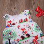 2017 3Pcs Cute Newborn Infant Baby Girl Animal Dress Top And Dot Shorts Pants Headband Outfit Clothes Set