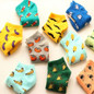 New Cute 11 fruit color love candy color cotton sock summer style women's socks women's thin sock slippers ws85 1pair=2pcs