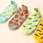 New Cute 11 fruit color love candy color cotton sock summer style women's socks women's thin sock slippers ws85 1pair=2pcs