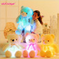 New Creative 50cm Light Up LED Teddy Bear Stuffed Animals Plush Toy Colorful Glowing Teddy Bear Gift for Kids Home Decoration
