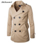 2017 Fashion Slim Fit Mens Trench Coat Double Breasted Male Trench Coat Plus Size Casual Business Trench Coat Men Khaki Coat
