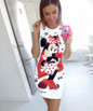 2017 fashion Minnie Mouse Women Dress Summer Sexy Pencil Dresses Bodycon Sheath Vintage Fitness Vestidos Print Cute Women Dress