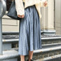 New 2017 Casual Women Pleated Skirts Female Vintage Solid Elastic High Waist Autumn Winter Velvet Skirts One Size 7 Colors