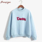 New 2017 Autumn Women Harajuku Hoodies Long Sleeve Letter Printed Kawaii Pink Sweatshirt Casual Female Moletom Cute Pullover