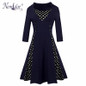 Nemidor 2017 Hot Sales Casual Dot Half Sleeve Elegant Party Patchwork Plus Size Dress O-neck Button 7XL 8XL 9XL Midi Swing Dress