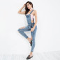 2017 Summer Hole Jeans Denim Jumpsuit Overalls rompers women one piece jumpsuits sexy bodysuit salopette femme long pencil P0952