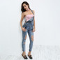2017 Summer Hole Jeans Denim Jumpsuit Overalls rompers women one piece jumpsuits sexy bodysuit salopette femme long pencil P0952