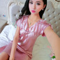 2017 Summer Female Sexy Nightgown Short Sleeved Comfortable Silk Nightdress Bathrobe Woman Temptation Sleepshirts Sexy Lingerie